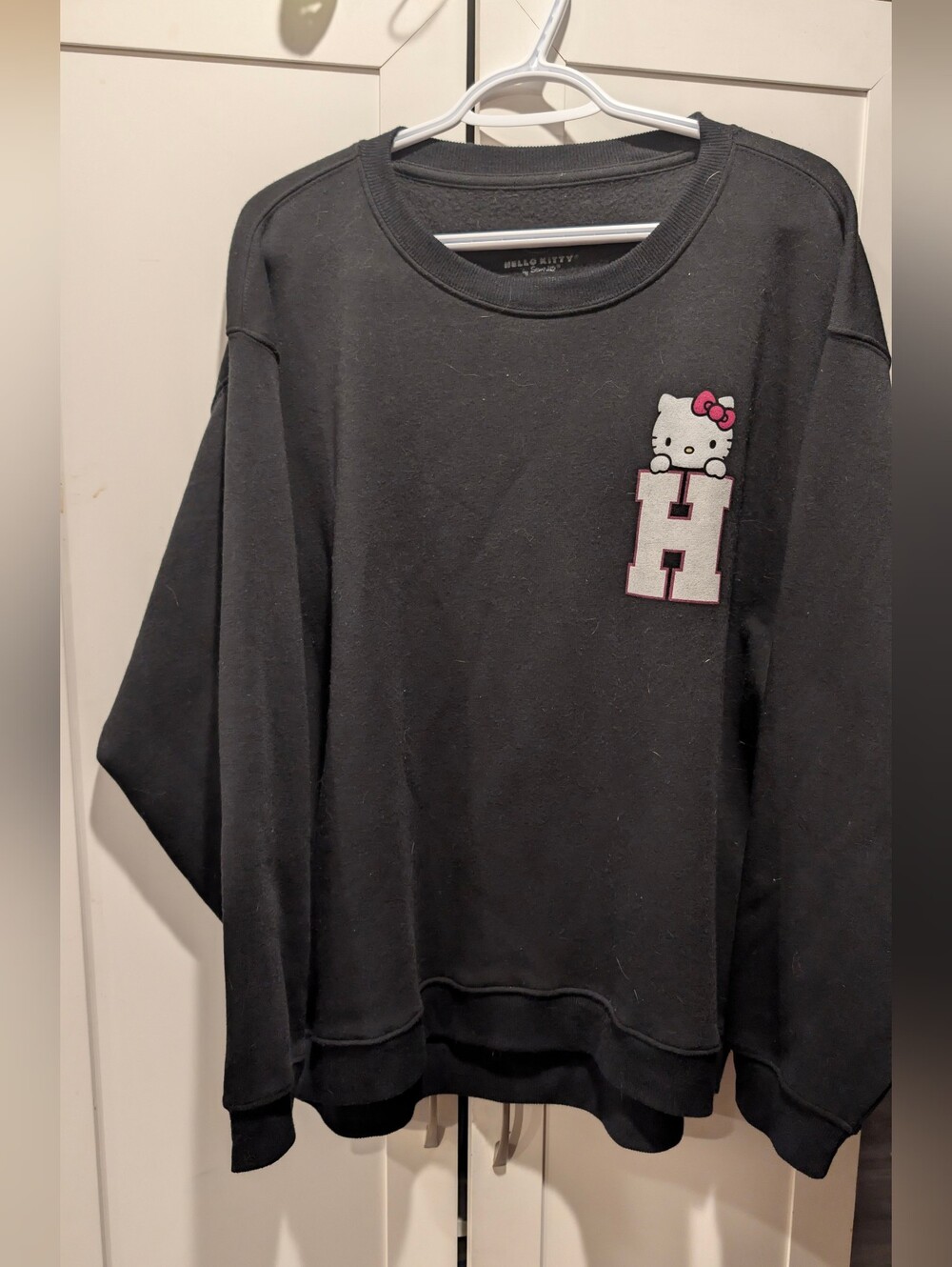 Hello Kitty Black Sweatshirt with Pink Bow and Letter H